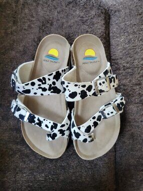 Maui Island Cow Print Sandals